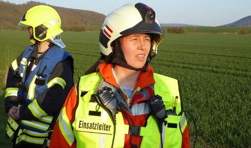 Bild: Einsatzleiterin Julia Nofke-Engel bei der Arbeit