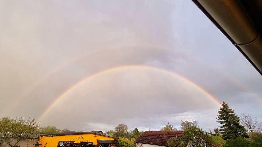 Bild: Doppelter Regenbogen in Bad Frankenhausen