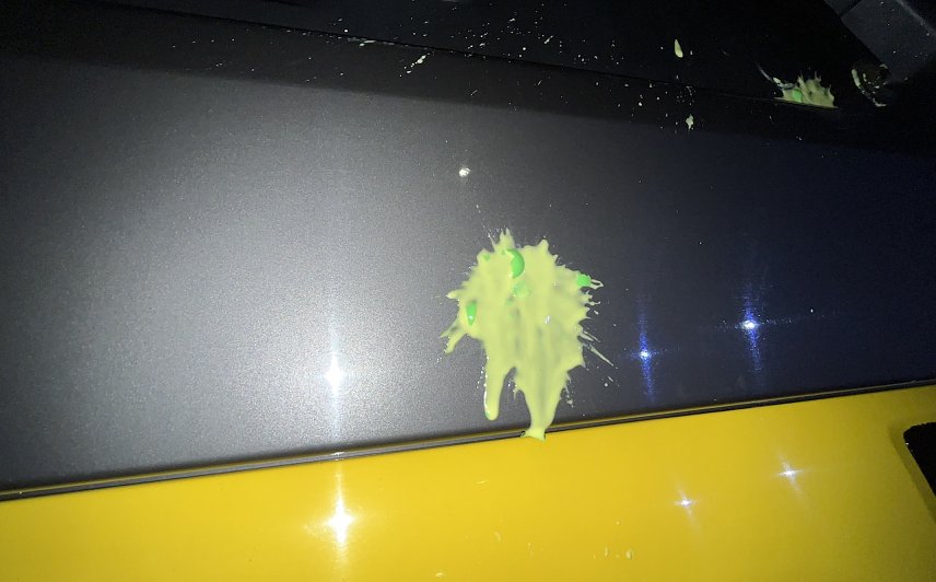 Bild: Beschossenes Fahrzeug gestern Abend