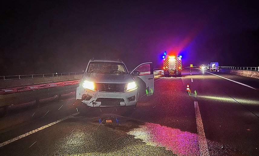 Bild: Unfall heute Morgen auf der A38