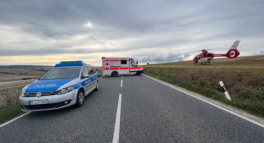 Bild: Unfall auf der B4 heute Nachmittag 