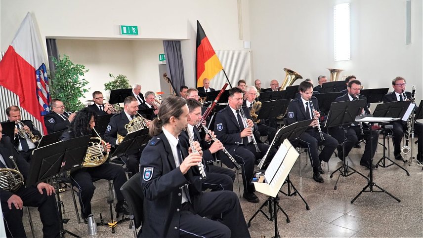 Bild: Das Polizeiorchester zu Gast in den R&auml;umen der Landespolizeiinspektion Nordth&uuml;ringen