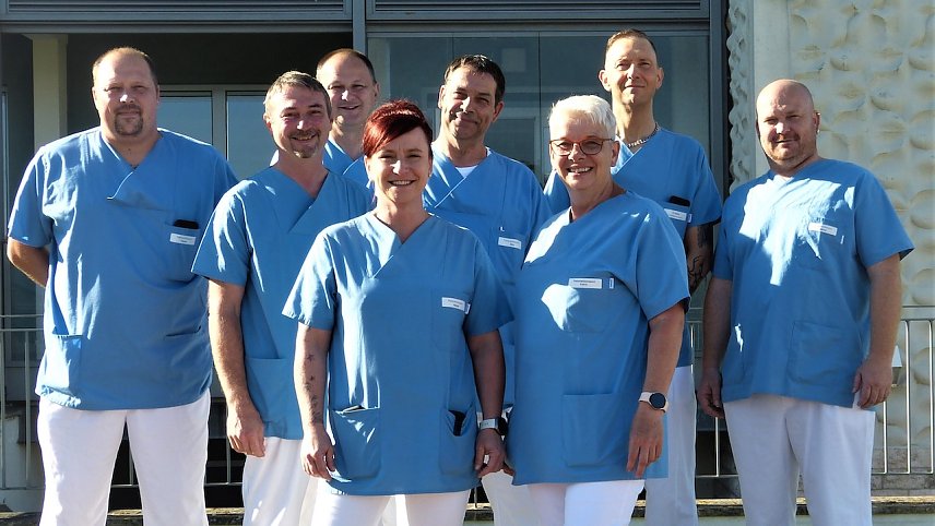 Bild: Die Patiententransportmitarbeiter des S&uuml;dharz Klinikums
