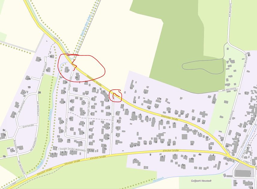 Bild: Baustellenbereiche in Neustadt