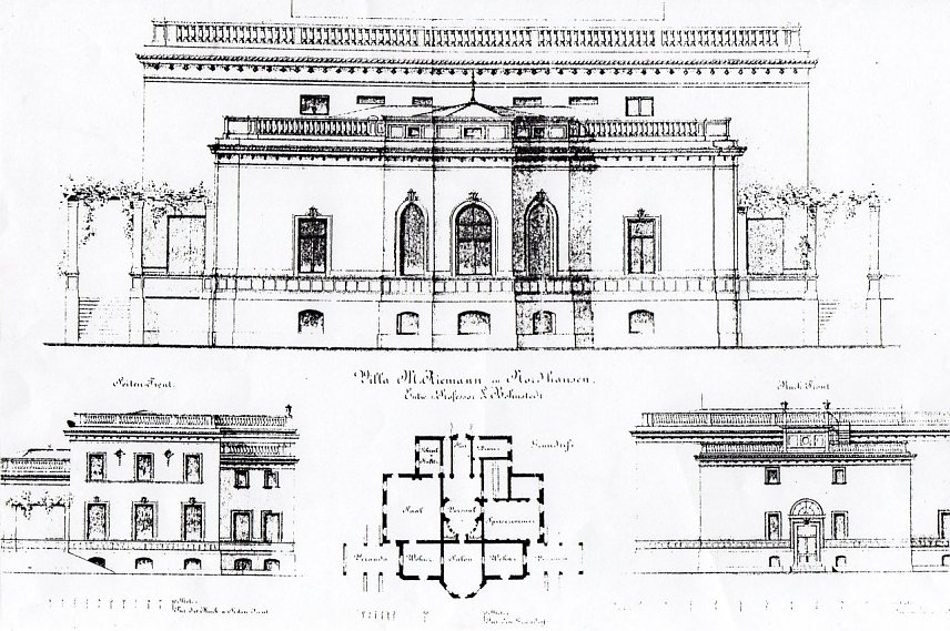 Bild: Die Villa Lindenhof in der Zeichnung von 1888