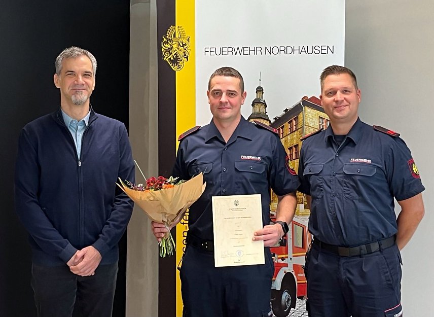 Bild: OB Buchmann, Lucas Theiler und Sandro Hertel