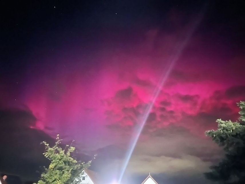 Bild: Polarlicht &uuml;ber Nordth&uuml;ringen