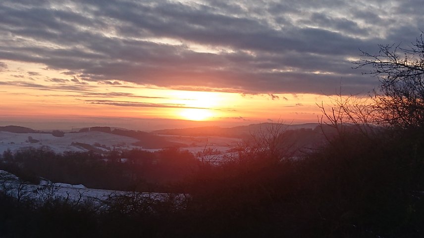 Bild: 1. Sonnenuntergang - Ausblick von Osterode in Richtung Niedersachswerfen