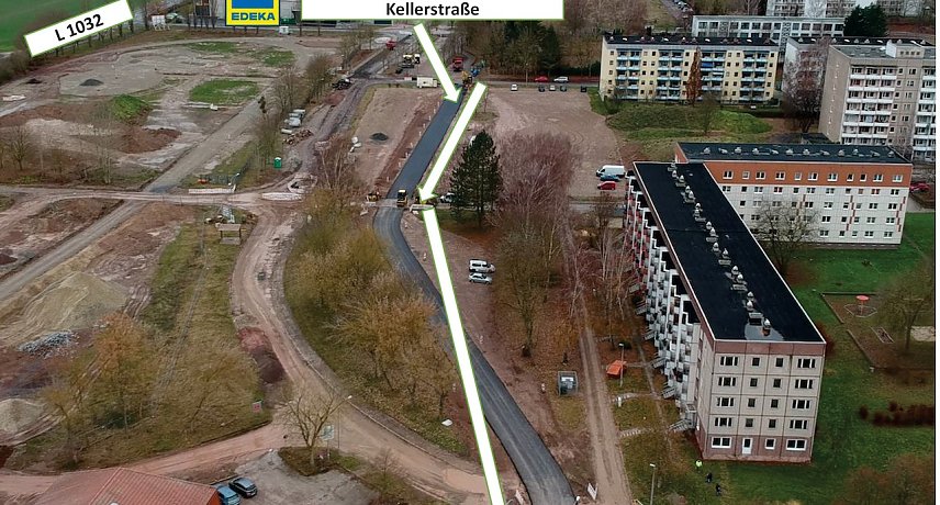 Bild: Umleitungsstrecke im Luftbild