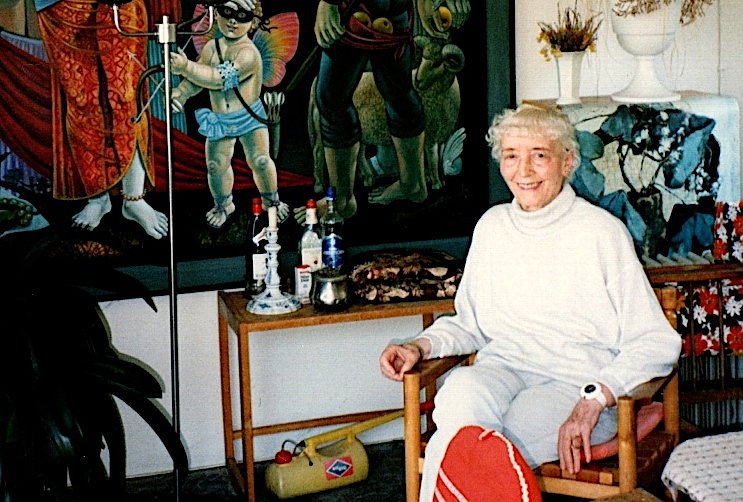 Bild: Susanne Kandt-Horn im Juli 1994 in ihrem Haus in &Uuml;ckeritz