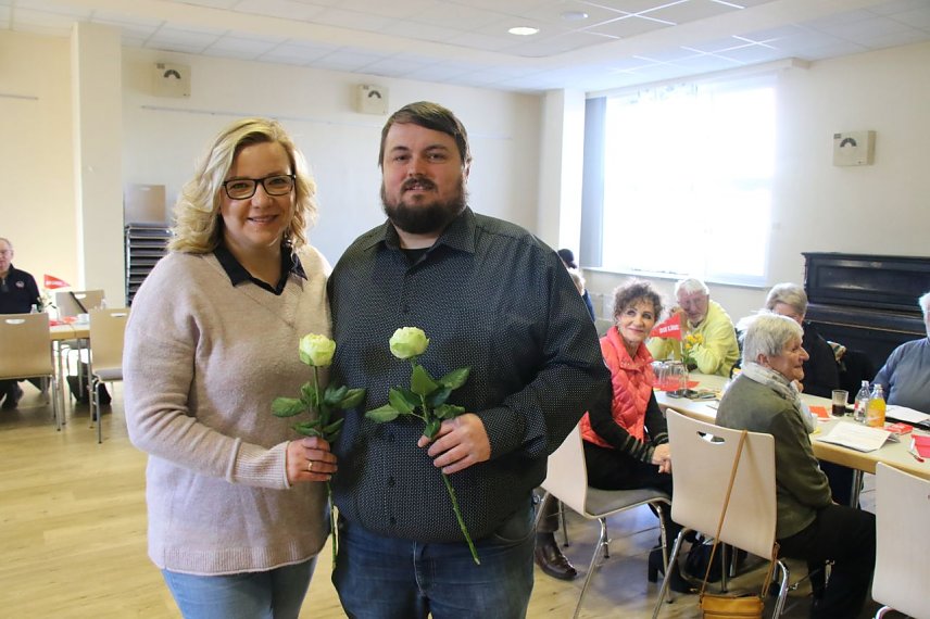 Bild: Katja Mitteldorf und Tim Rosenstock treten f&uuml;r die Nordh&auml;user Linken zur Landtagswahl an
