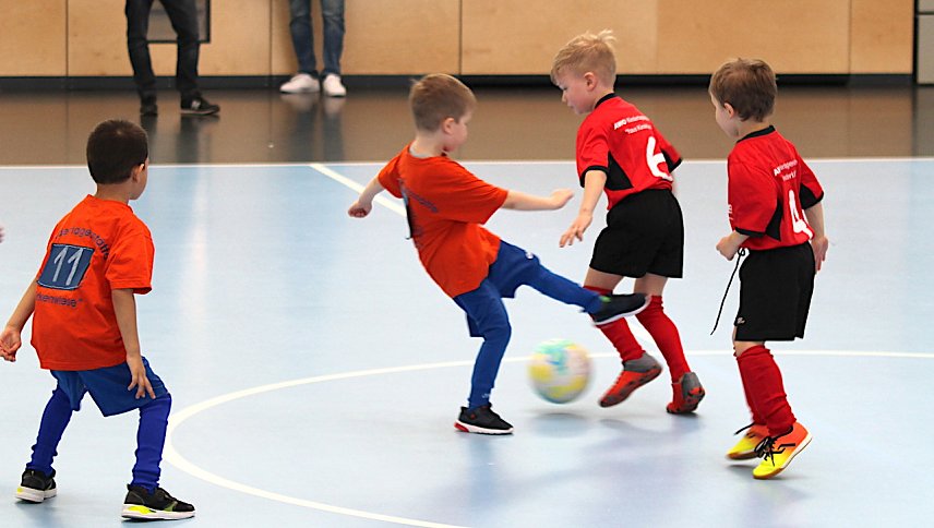 Bild: Viel Enthusiasmus auf dem Parkett und auf den R&auml;ngen beim Kindergarten Cup in. der Salzahale