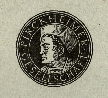 Bild: D&uuml;rers Portr&auml;t Willibald Pirckheimers als Signet der Pirckheimergesellschaft, Repro Kneffel