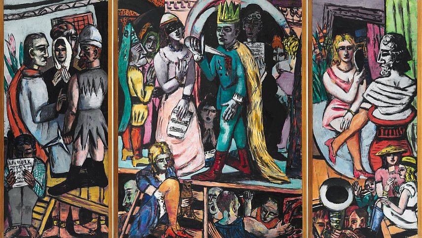 Bild: Max Beckmann: Schauspieler, 1941/42, Amsterdam, Triptychon