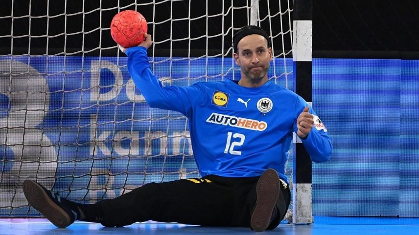 Bild: Der Lokalmatador in der Runde: Silvio Heinevetter, 206maliger Handballnationalspieler