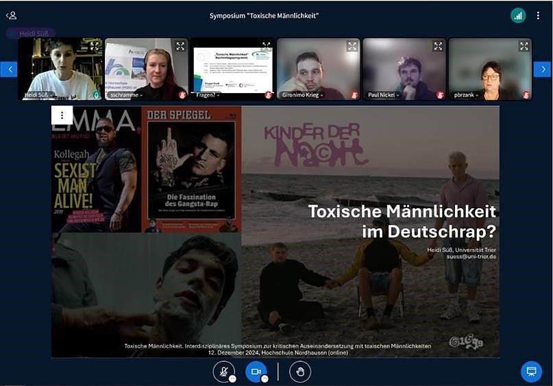 Bild: Teilnehmende der Online-Konferenz w&auml;hrend des interdisziplin&auml;ren Symposiums zur kritischen Auseinandersetzung mit toxischer M&auml;nnlichkeit an der Hochschule Nordhausen
