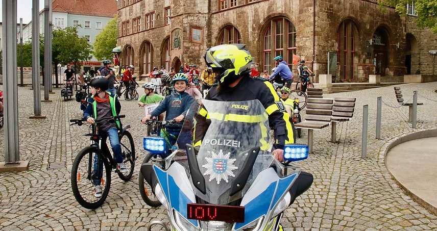 Bild: Fahrrad-Demo "Kidical Mass" 2024 in Nordhausen 