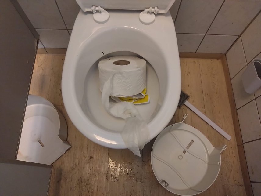 Bild: Besch&auml;digte Toilette im Jugendclubhaus