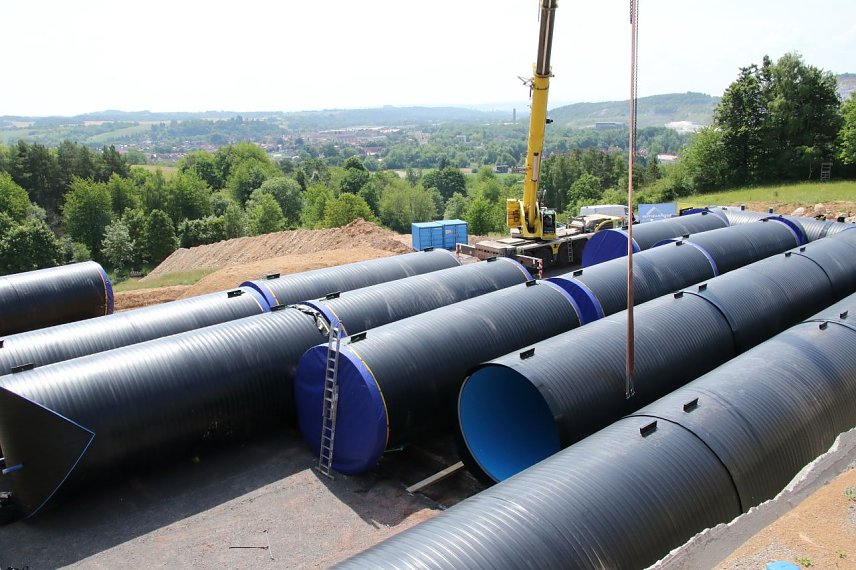 Bild: 1.200 Kubikmeter Wasser wird der neue Hochbeh&auml;lter fassen k&ouml;nnen