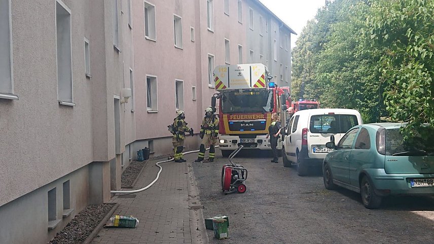 Bild: Feuerwehreinsatz in der Predigerstra&szlig;e in Nordhausen