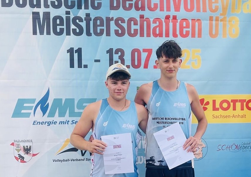 Bild: Noah K&ouml;nig und Leo Rieder auf dem Treppchen der Deutschen Meisterschaften