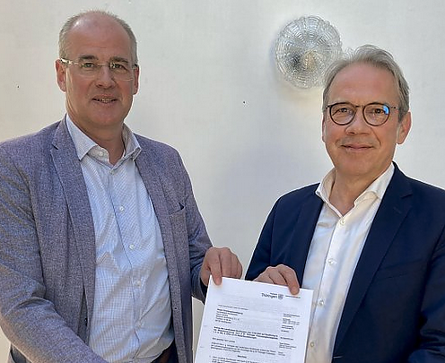 Bild: Eigentlich Parteifreunde, v.l.: Matthias Jendricke und Georg Maier, Jendrickes Vorschl&auml;ge fanden dennoch offenbar wenig Anklang in Erfurt