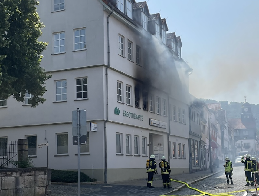 Bild: Brand in der Bleicher&ouml;der Hauptstra&szlig;e