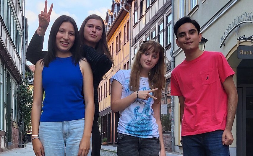 Bild: v.l.n.r. Rotary Youth Exchange Teilnehmende: Sophie (Mexiko), Greta (NDH), Juli (NDH), Emmanuel (Mexiko)