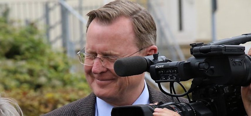 Bild: Bodo Ramelow (hier bei einem Wahlkampfauftritt) gab ein Interview