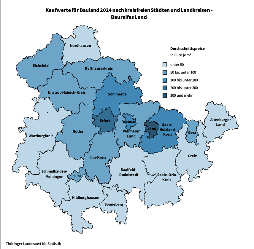 Bild: Kaufwerte f&uuml;r Bauland 2024
