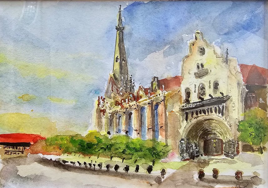 Bild: M&uuml;hlh&auml;user Aquarellkunst