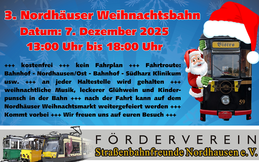 Bild: Mit der Weihnachtsbahn durch Nordhausen