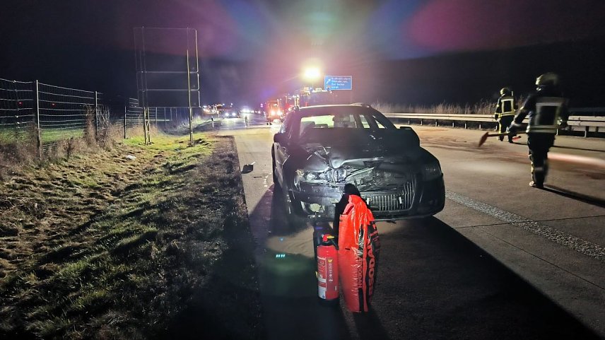Bild: Unfall auf der A38 bei Gro&szlig;wechsungen