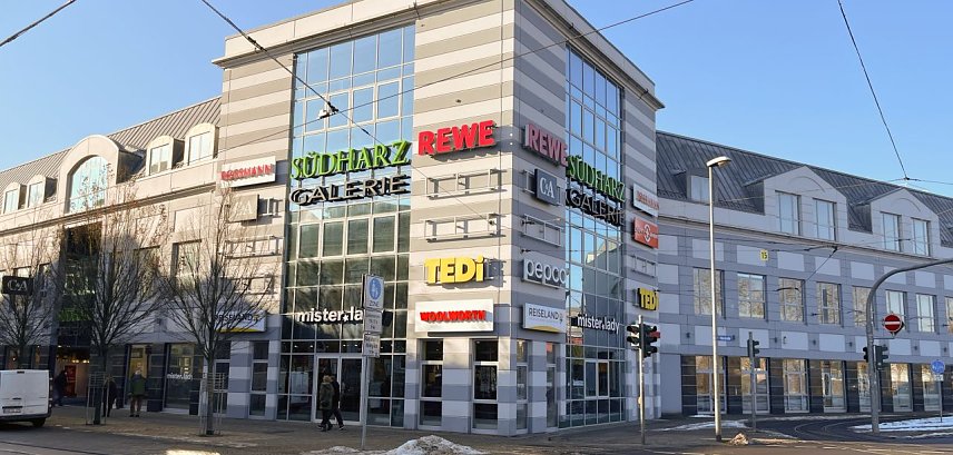 Bild: Blick auf das Einkaufszentrum in Nordhausen.