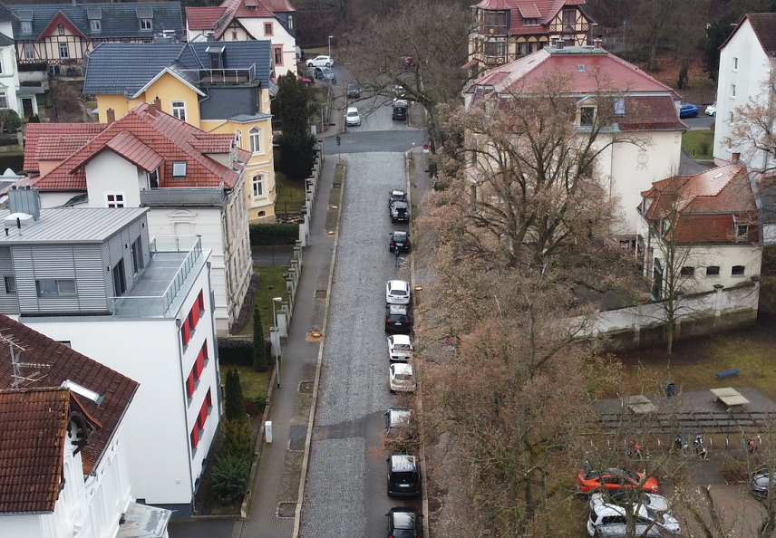 Bild: Luftbildaufnahme der G&ouml;ldnerstra&szlig;e in Sondershausen