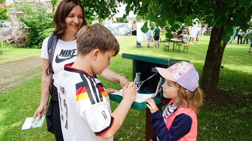 Bild: Eine Sonderstempelstelle der Harzer Wandernadel gab es auch. 
