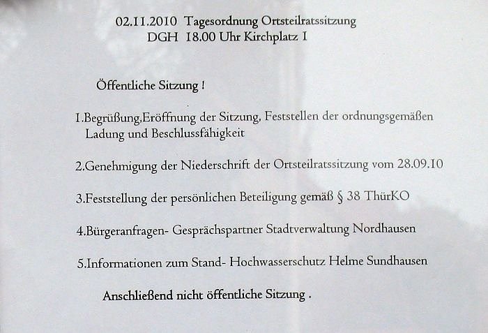 Bild: Aushang