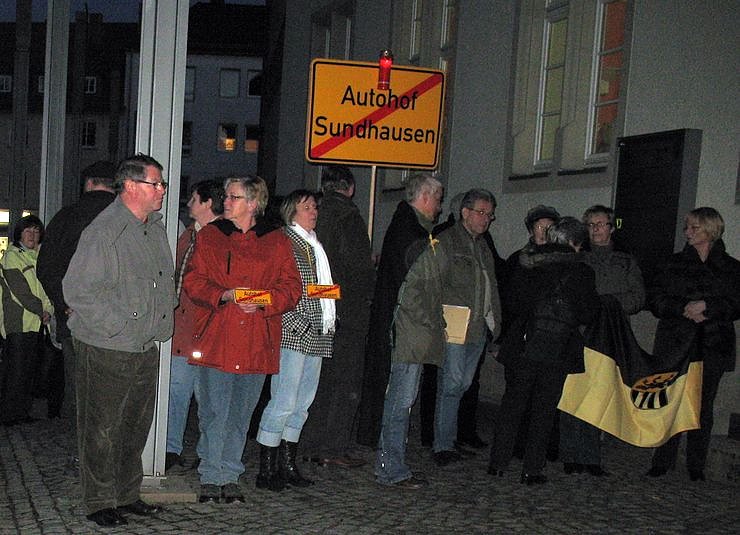 Bild: Protest am Rathaus