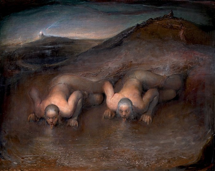 Bild: Dust Lickers, 2000  Oil on canvas  203 x 270 cm  The Nerdrum Institute, Disen&aring;