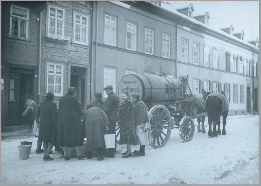 Bild: Notversorgung mit dem Wasserwagen in Nordhausen um 1924/1925