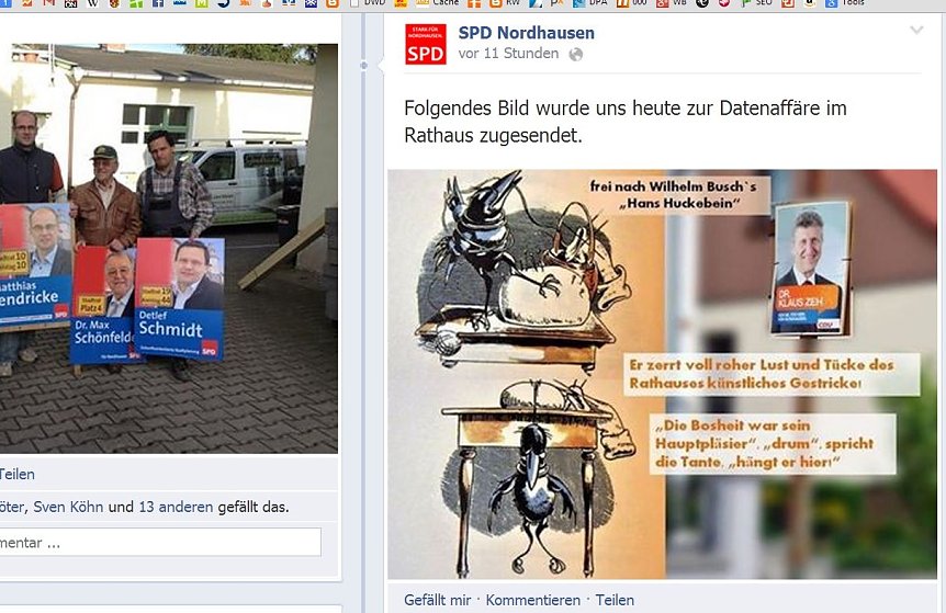 Bild: Screenshot der Facebookseite der Nordh&auml;user SPD