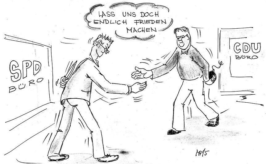 Bild: Aufeinanderzugehen in der kommunalen Politik