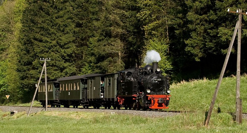 Bild: Mit dem Dampfzug unterwegs