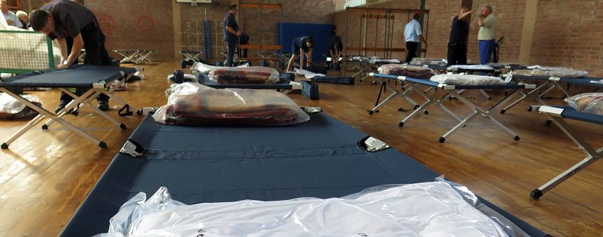 Bild: Turnhalle wird hergerichtet