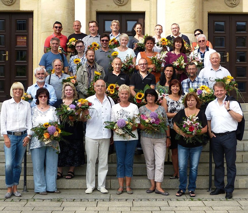 Bild: Jubilare am Theater