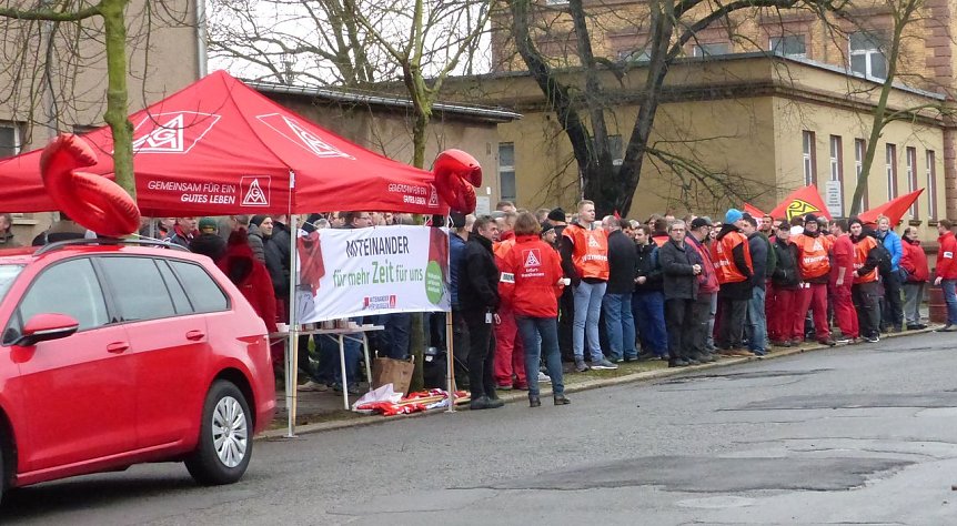 Bild: Warnstreik bei Maximator in Nordhausen
