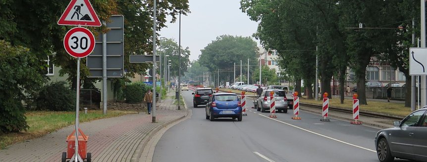Bild: Heute haben die Bauarbeiten in der Grimmelallee begonnen