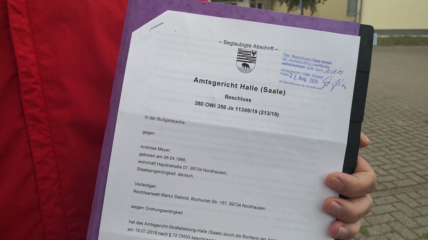 Bild: Beschluss vom Amtsgericht Halle