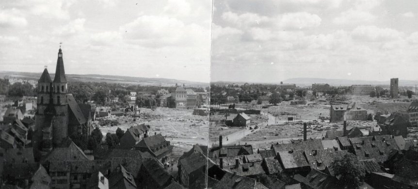 Bild: Nordhausen 1945, Blick vom Dom