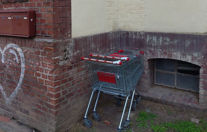 Bild: "Geparkte" Einkaufswagen